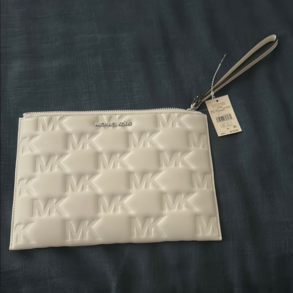 Michael Kors Cream Embossed Wristlet